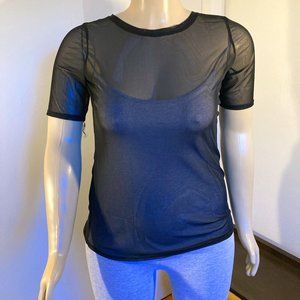 New NEVER Worn Fitted Tee- Black Mesh